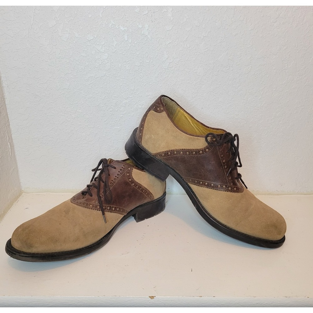 Men's Stafford Leather Lace‎ Up Oxford Wingtips Shoes Brown Size 9.5 - Read